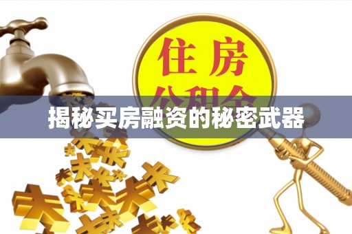 五结揭秘买房融资的秘密武器